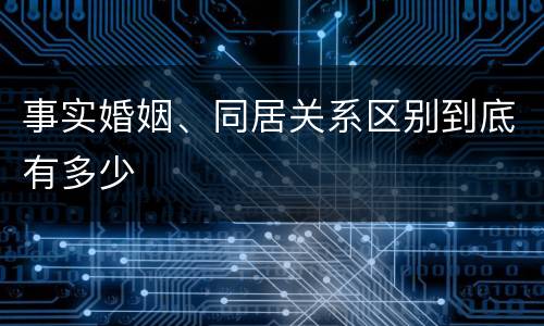 事实婚姻、同居关系区别到底有多少