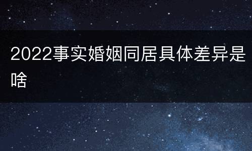 2022事实婚姻同居具体差异是啥