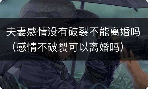 夫妻感情没有破裂不能离婚吗（感情不破裂可以离婚吗）