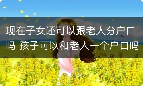 现在子女还可以跟老人分户口吗 孩子可以和老人一个户口吗