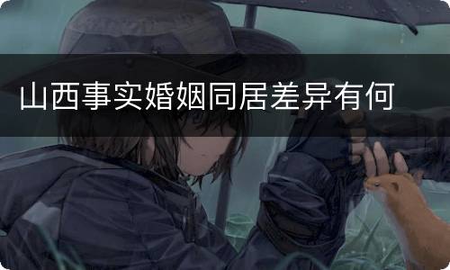 山西事实婚姻同居差异有何