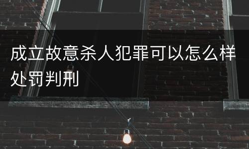 成立故意杀人犯罪可以怎么样处罚判刑
