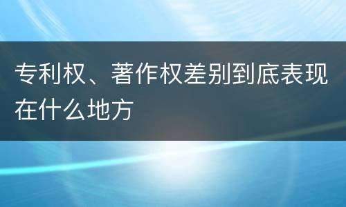 专利权、著作权差别到底表现在什么地方