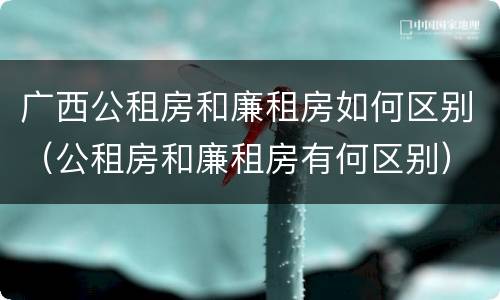 广西公租房和廉租房如何区别（公租房和廉租房有何区别）