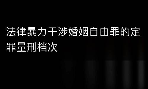 法律暴力干涉婚姻自由罪的定罪量刑档次