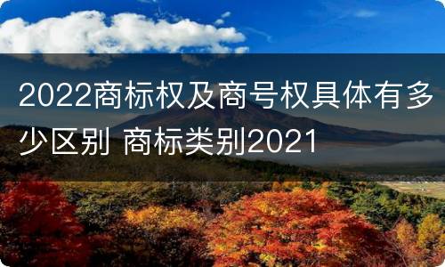 2022商标权及商号权具体有多少区别 商标类别2021