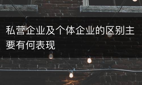 私营企业及个体企业的区别主要有何表现