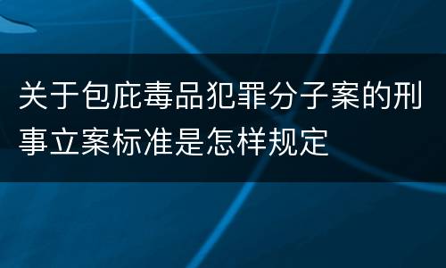 关于包庇毒品犯罪分子案的刑事立案标准是怎样规定