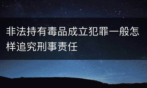 非法持有毒品成立犯罪一般怎样追究刑事责任
