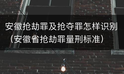 安徽抢劫罪及抢夺罪怎样识别（安徽省抢劫罪量刑标准）