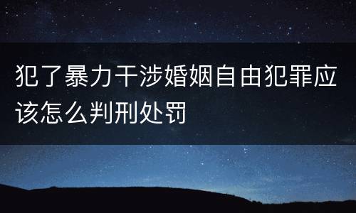 犯了暴力干涉婚姻自由犯罪应该怎么判刑处罚