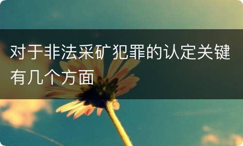对于非法采矿犯罪的认定关键有几个方面