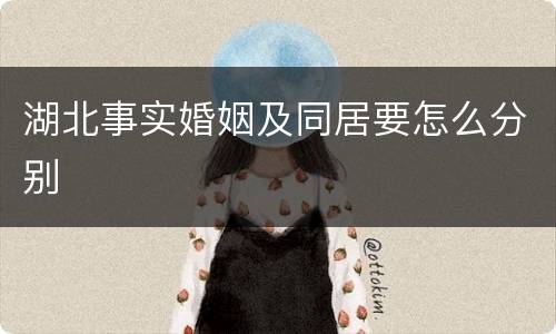 湖北事实婚姻及同居要怎么分别