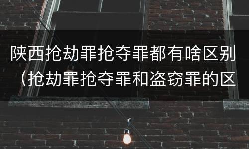 陕西抢劫罪抢夺罪都有啥区别（抢劫罪抢夺罪和盗窃罪的区别）