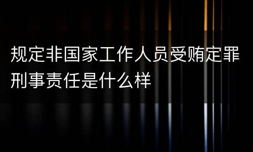 规定非国家工作人员受贿定罪刑事责任是什么样