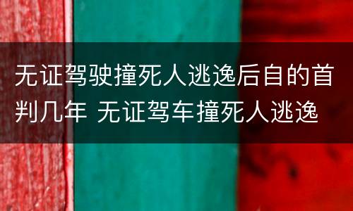 无证驾驶撞死人逃逸后自的首判几年 无证驾车撞死人逃逸