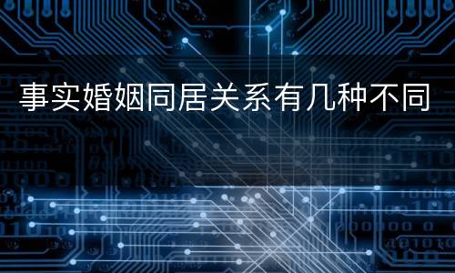 事实婚姻同居关系有几种不同