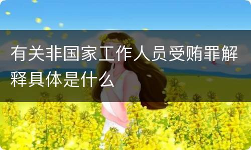 有关非国家工作人员受贿罪解释具体是什么