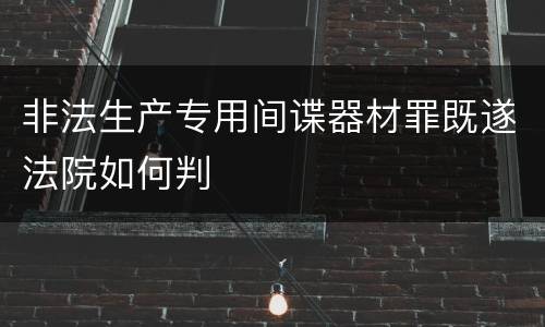 非法生产专用间谍器材罪既遂法院如何判
