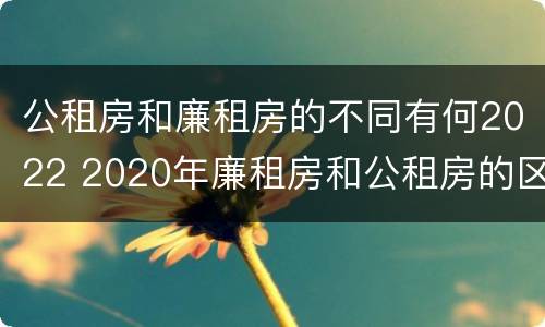 公租房和廉租房的不同有何2022 2020年廉租房和公租房的区别