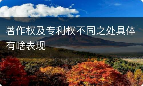 著作权及专利权不同之处具体有啥表现