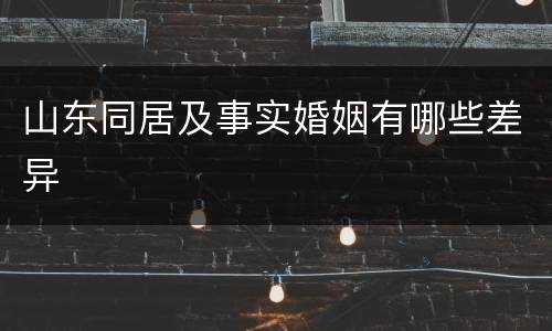 山东同居及事实婚姻有哪些差异