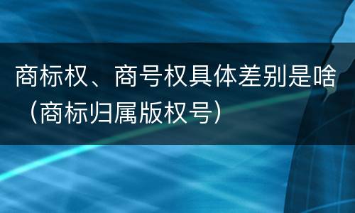 商标权、商号权具体差别是啥（商标归属版权号）