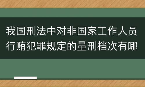 我国刑法中对非国家工作人员行贿犯罪规定的量刑档次有哪些