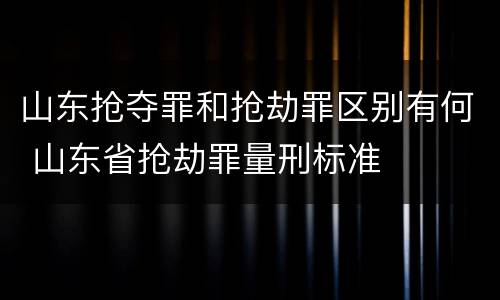 山东抢夺罪和抢劫罪区别有何 山东省抢劫罪量刑标准