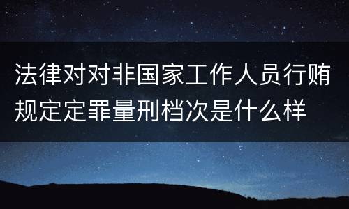 法律对对非国家工作人员行贿规定定罪量刑档次是什么样