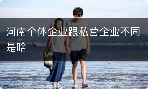 河南个体企业跟私营企业不同是啥