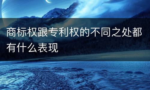 商标权跟专利权的不同之处都有什么表现