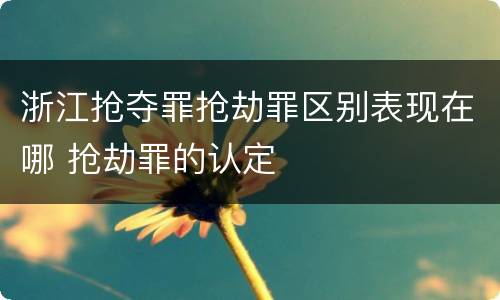 浙江抢夺罪抢劫罪区别表现在哪 抢劫罪的认定