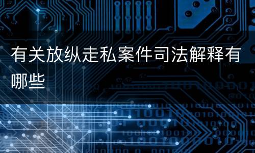 有关放纵走私案件司法解释有哪些