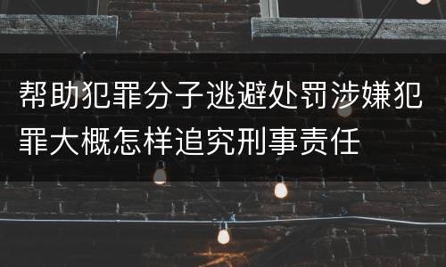 帮助犯罪分子逃避处罚涉嫌犯罪大概怎样追究刑事责任