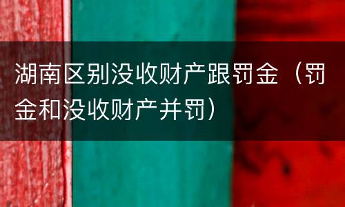 湖南区别没收财产跟罚金（罚金和没收财产并罚）