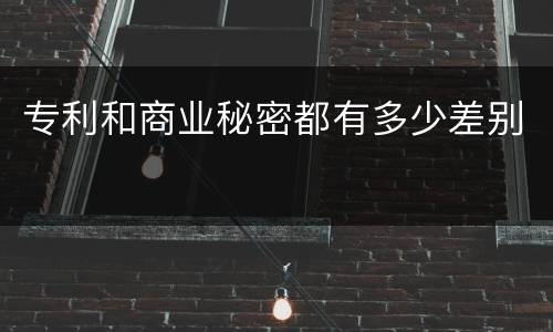 专利和商业秘密都有多少差别