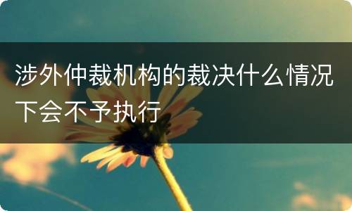 涉外仲裁机构的裁决什么情况下会不予执行
