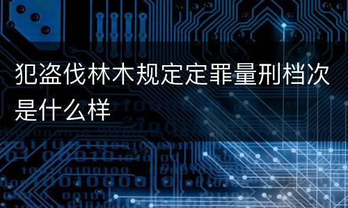 犯盗伐林木规定定罪量刑档次是什么样