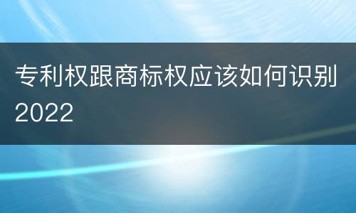 专利权跟商标权应该如何识别2022