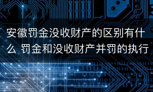 安徽罚金没收财产的区别有什么 罚金和没收财产并罚的执行顺序