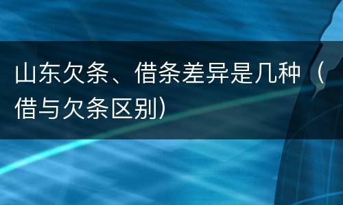 山东欠条、借条差异是几种（借与欠条区别）