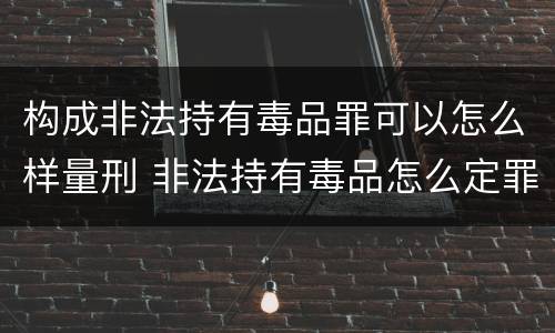 构成非法持有毒品罪可以怎么样量刑 非法持有毒品怎么定罪
