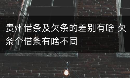 贵州借条及欠条的差别有啥 欠条个借条有啥不同