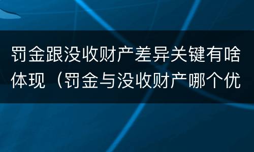 罚金跟没收财产差异关键有啥体现（罚金与没收财产哪个优先）
