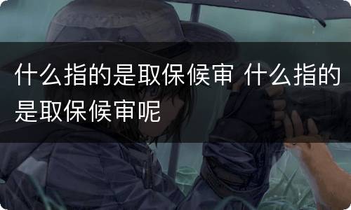 什么指的是取保候审 什么指的是取保候审呢