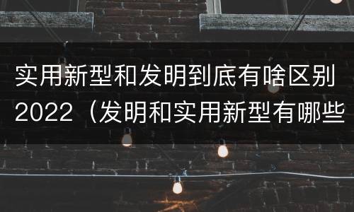 实用新型和发明到底有啥区别2022（发明和实用新型有哪些区别）