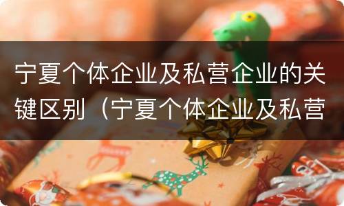 宁夏个体企业及私营企业的关键区别（宁夏个体企业及私营企业的关键区别是什么）