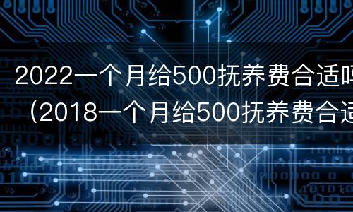 2022一个月给500抚养费合适吗（2018一个月给500抚养费合适吗）