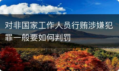对非国家工作人员行贿涉嫌犯罪一般要如何判罚